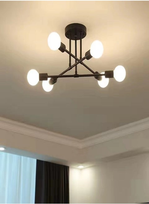 Black Semi Flush Mount Ceiling Lights Fixture,Bulbs Not Included