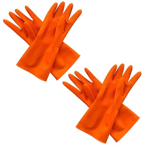 garbnoire Reusable Stretchable household Rubber Hand Gloves with Texture Palm Grip for Anti-Slip Performance Suited for Gardening |Multi-Purpose Use, Outdoor Activities (Colors May Vary) (Pair of 2) - Image 1