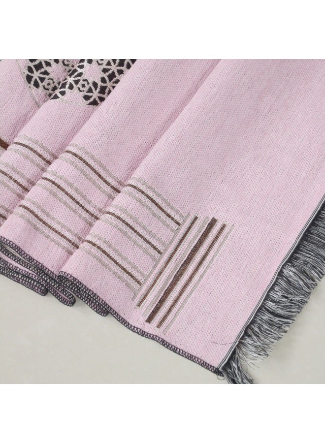 Chenille Crescent & Lantern Print Foldable Islamic Prayer Mat, 70x110cm - Image 3