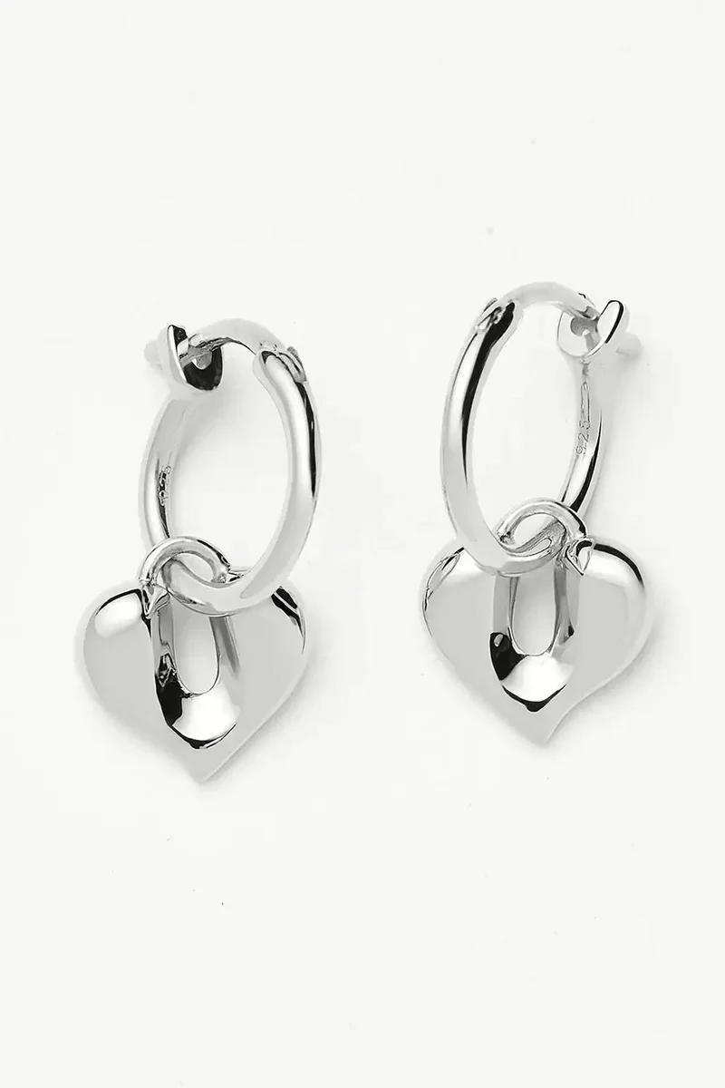 ميسوما Molten Heart Charm Hoop Earrings