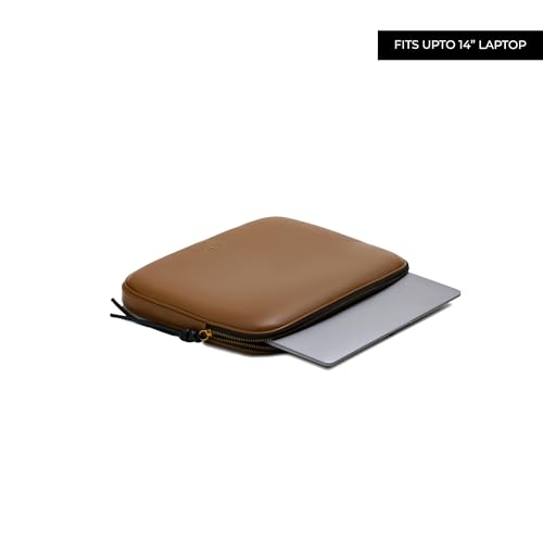 Miraggio Clover Laptop Sleeve with Zip Around Closure & Multiple Interior Pockets | Laptop Sleeve for Office Use (Brown, 14 Inch) - Image 2