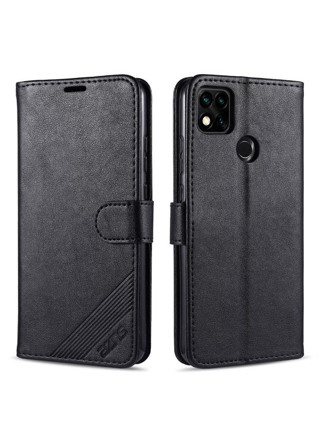 HuHa Case Cover For Xiaomi Redmi 9C AZNS Sheepskin Texture Horizontal Flip Leather Case with Holder & Card Slots & Wallet Black 
