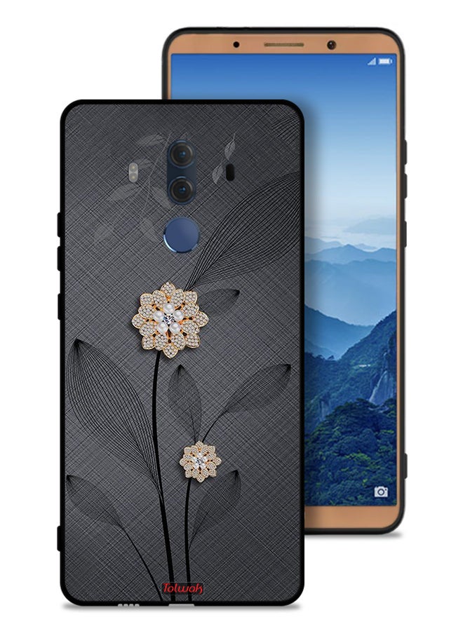 Tolwak Huawei Mate 10 Pro Protective Case Cover Diamond Flowers Art - Image 1