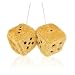 ORNALES Pair 3 Gold Fuzzy Plush Dice with White Dots for Car Mirror Soft Retro Plush Car Interior Accessories for Car Rearview Mirror Hanging DecorationChampagne - Image 2
