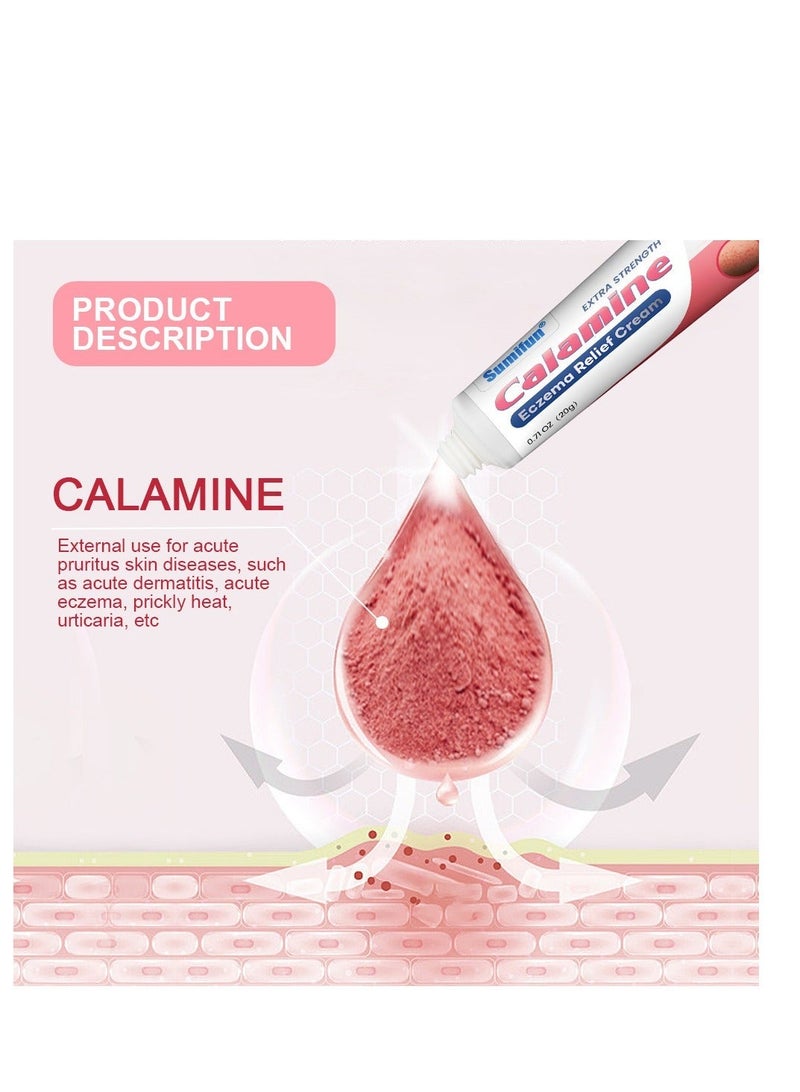 Sumifun Extra Strength Calamine Eczema Relief Cream, Promote Skin Health, Effective Relieve Itchy Inflamed ,Relieve Rosacea Vs Eczema Nourishing  Repairing Skin 20g - Image 5