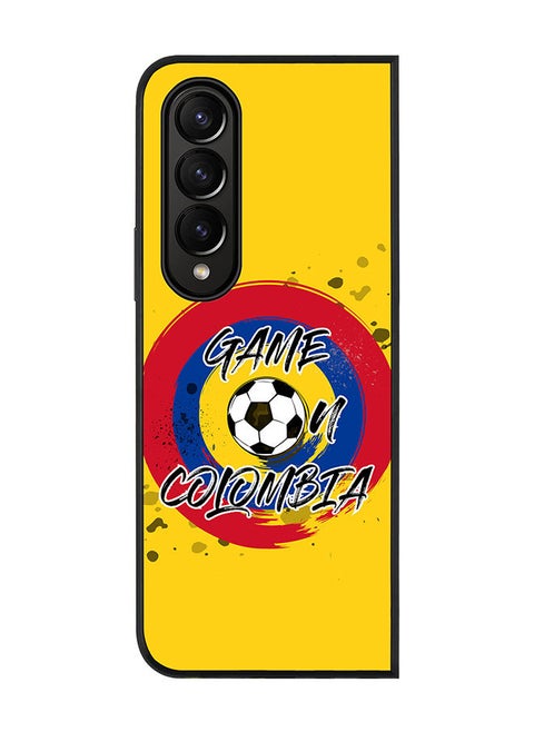Rugged Black edge case for Samsung Galaxy Z Fold4 Slim fit Soft Case Flexible Rubber Edges Anti Drop TPU Gel Thin Cover - Game on Colombia