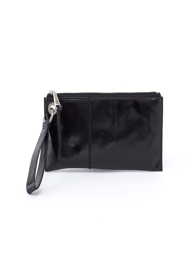 HOBO Vida Leather Wristlet or Clutch with Zipper Closure, Interior Credit Card Organizer, Minimalist Design - Fits in Purse, Black - Image 1