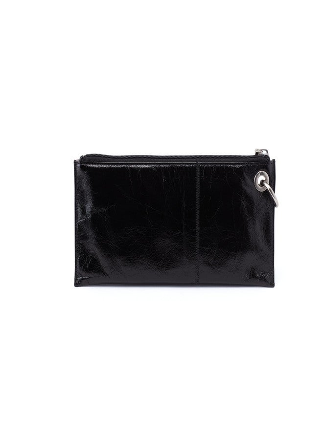 HOBO Vida Leather Wristlet or Clutch with Zipper Closure, Interior Credit Card Organizer, Minimalist Design - Fits in Purse, Black - Image 2