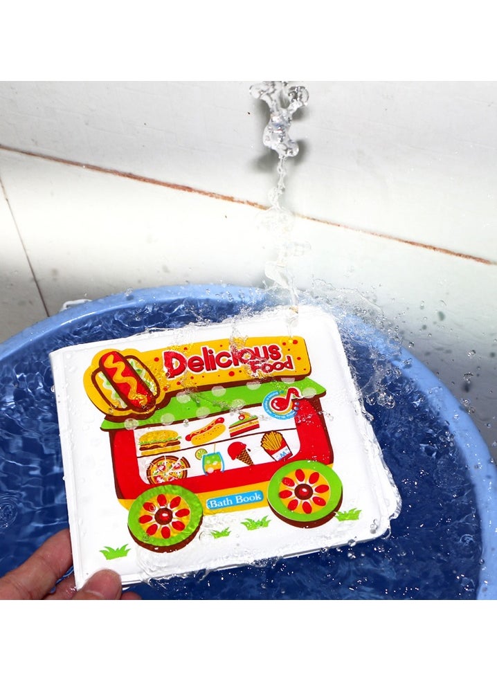 Generic Babeland Waterproof Bath Toy Book - Durable and Sound-Enhanced, Educational Multisensory Food-World Learning Book for Baby Toddlers, Tummy Time, and One-Year-Olds  - Image 4