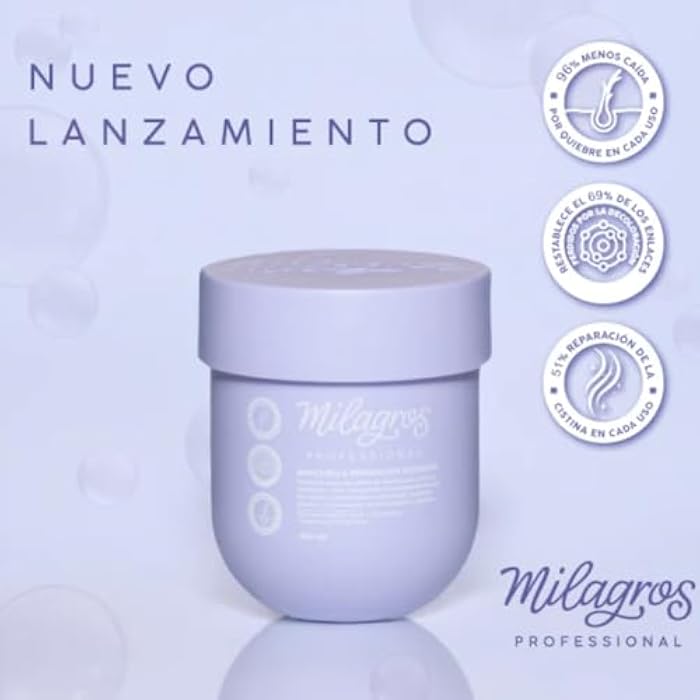 3 pack Shampoo y Mascarilla Professional Milagros Cebolla natural y peptidos - Combate caida del cabello y promueve su crecimiento 450ml para cabellos Milagros - Image 3
