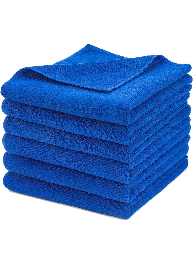 YelaJoy Premium Microfiber Detailing Towels, 340 GSM Lint Free Car Buffing Waxing Polishing Drying Towels (6, Blue, 16x16 Inch) - Image 1