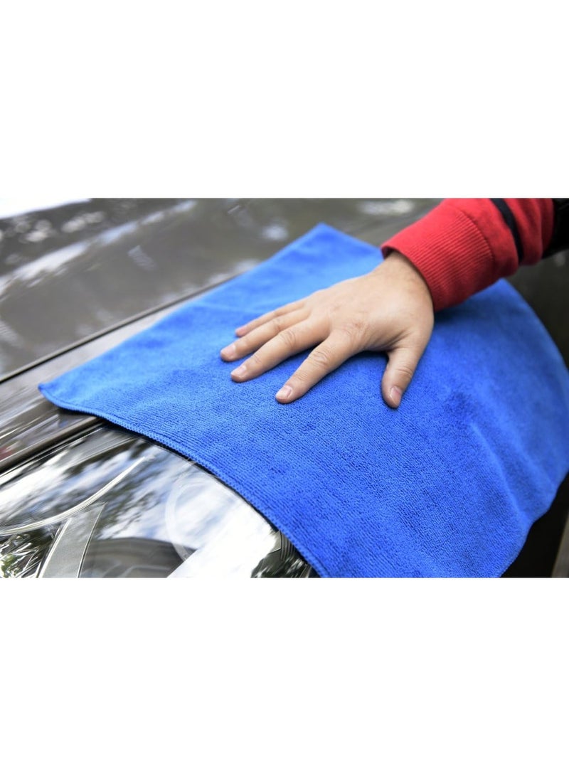 YelaJoy Premium Microfiber Detailing Towels, 340 GSM Lint Free Car Buffing Waxing Polishing Drying Towels (6, Blue, 16x16 Inch) - Image 4