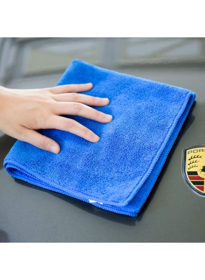 YelaJoy Premium Microfiber Detailing Towels, 340 GSM Lint Free Car Buffing Waxing Polishing Drying Towels (6, Blue, 16x16 Inch) - Image 5
