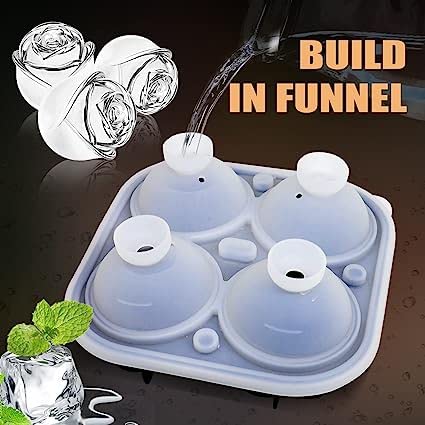 swabs® 3D Rose Ice Molds 2.5 Inch, Large Ice Cube Trays, Make 4 Giant Cute Flower Shape Ice, Silicone Rubber Fun Big Ice Ball Maker for Cocktails Juice Whiskey Bourbon Freezer, Dishwasher Safe - Image 4