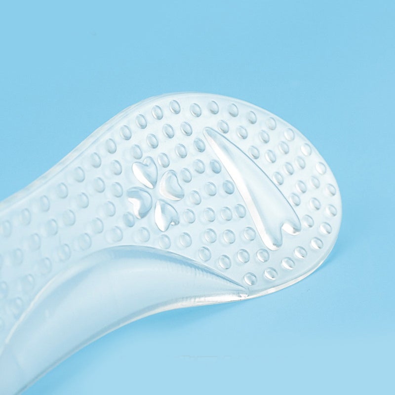 2 Pairs Gel Insoles Washable Lady Foot Shoe Pad Non- Foot Cushion Foot Care Tool (White Transparent) - Image 4