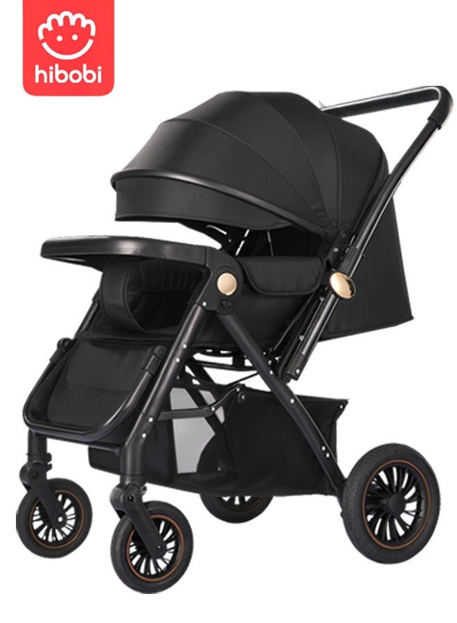 هيبوبي عربة أطفال فاخرة متعددة الوظائف قابلة للطي ومحمولة بمقبض قابل للعكس وزنبركات مضادة للصدمات. - Image 1