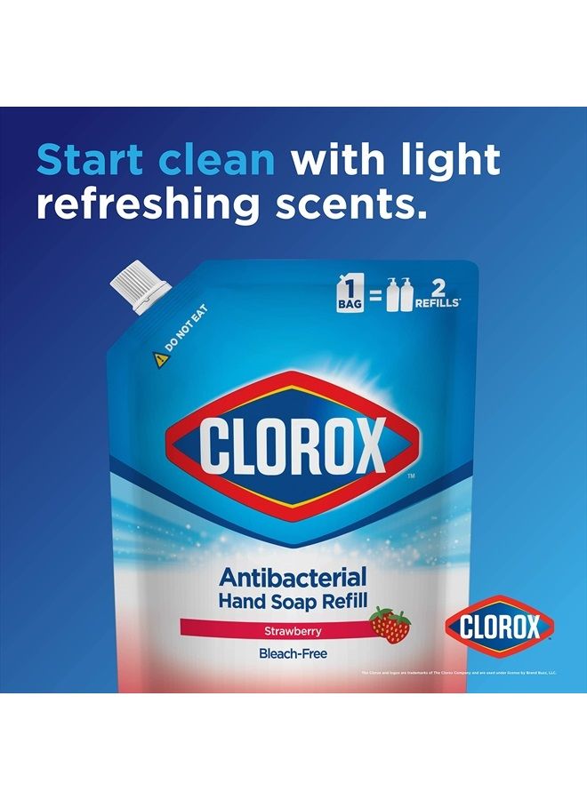 Clorox Liquid Hand Soap Refill 34 oz Scent Liquid Hand Washing Soap Refill Washes Away Dirt on Skin Soft on Hands Tough on Dirt, Strawberry - Clorox Hand Soap, Hand Wash, Foam Soap, Kitchen Hand Soap - Image 2