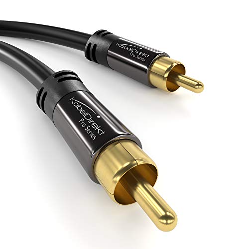 KabelDirekt – 3ft Short – RCA/Phono subwoofer Lead Cable, 1 to 1 RCA/Phono, Audio/Digital/Video (Coax, Male/Male Plugs, for amps/Hi-Fis, Audio Signals/Composite Video, 75 ohm, Black) - Image 2