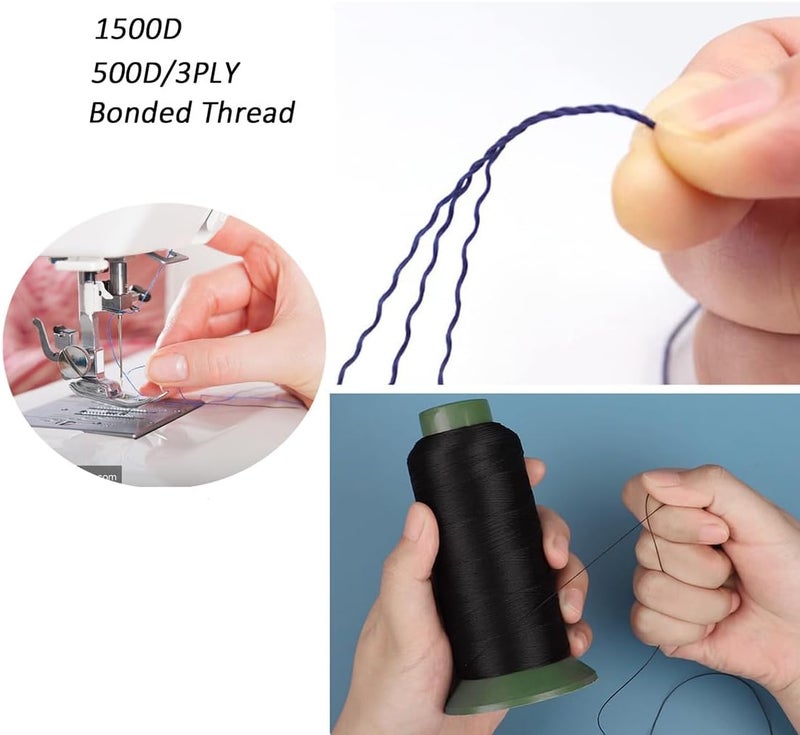YABINA Bonded #92 TeflonThread - UV Resistant and Heavy Duty Heat-Low Temperature Resistant Thread Sewing - Extra Strong Outdoor Thread - Can Be Used On Home Sewing Machine 600yds (Black) - Image 5