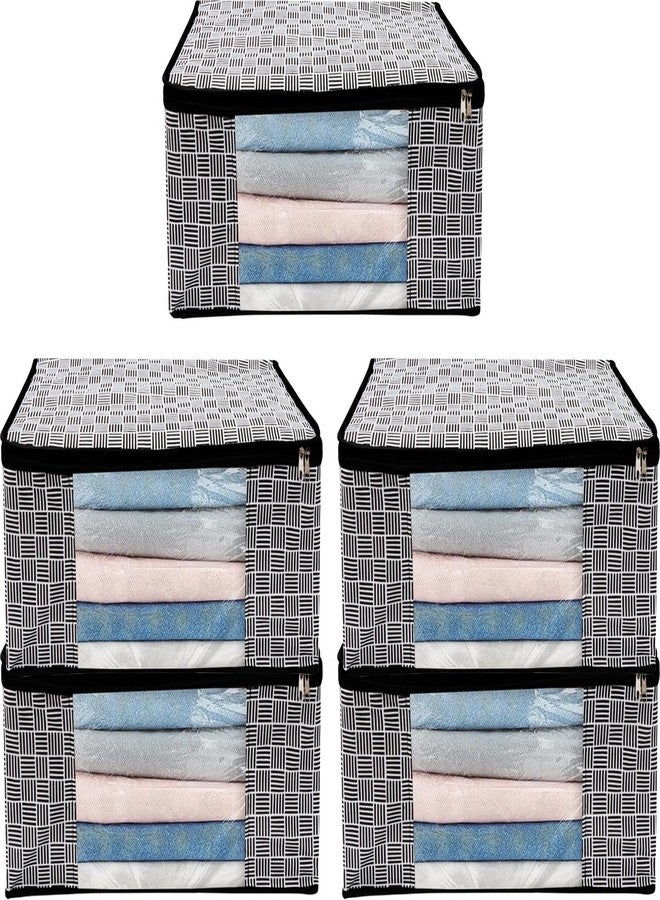 Shaping Fabric Garment Cover Non-Woven 90 GSM with Transparent Window & Double Metal Zipper - Pack of 5 | Dustproof Clothes Storage Bag for Sarees, Suits, Jackets, Shirts SCXLRL1582493517524148523801 - Image 1