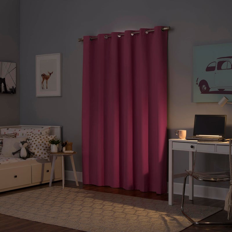 Sun Zero Halton Bright Vibes 100% Total Blackout Grommet Curtain Panel, Pink, 40"W x 84"L (1 Panel) - Image 2