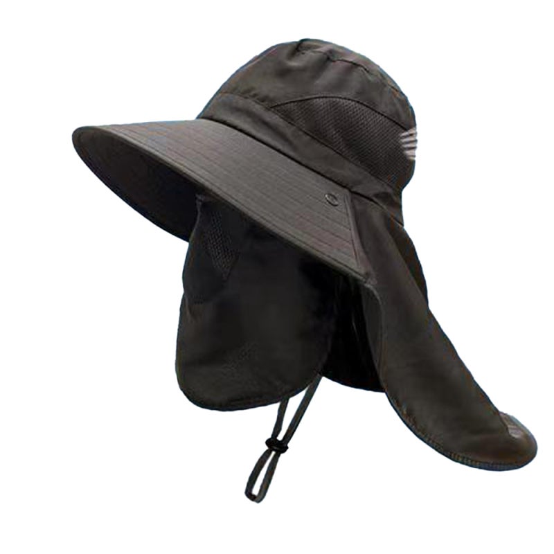 Sun Hat: Darkgray, 360° Full Safeguard, Waterproof Acrylic Fabric, Adjustable Chin Strap - Foldable UV Protection Neck Guard Hat for Outdoor Activities, Unisex Use - Image 5