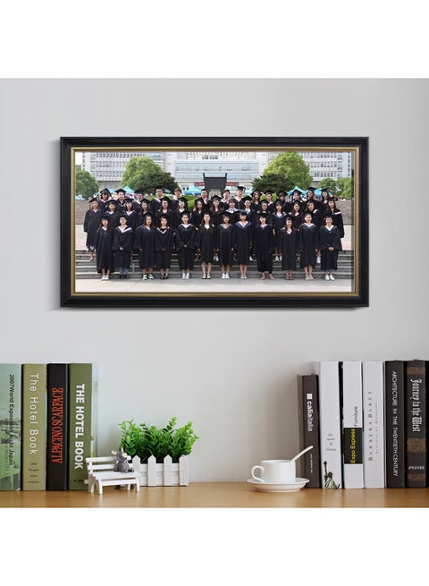 Graduation Photo Frame Size Group Photo Large Group Photo Slender Photo Frame Table For Memorial Mounting Frame Wall-Color:8*14inch [inner Diameter 20.5* 35.5cm ] Can Be Hung Horizontally - 3833 Black Gold Edge, Free Wall-mounted Traceless Nails