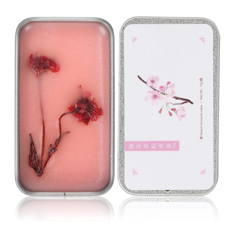 klarako Perfume Balm Solid Cologne Fragrance Balm 15g Solid Perfume Peach Flowers White Tea Solid Balm, Long Lasting Refreshing Aroma Balm Women Eau de Perfume - Image 1