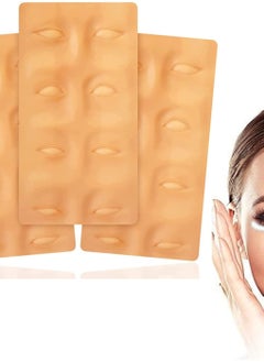 3D Microblading Practice Skin for Eyebrows, 3 Pcs Permanent Makeup Silicone to Brow Micro-Blading And Needling, Fake Sheets Professionals and Beginners