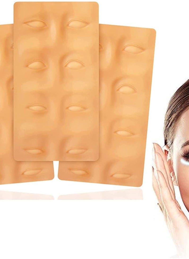 Excefore - 3D Microblading Practice Skin for Eyebrows, 3 Pcs Permanent Makeup Silicone to Brow Micro-Blading And Needling, Fake Sheets Professionals and Beginners - Image 1