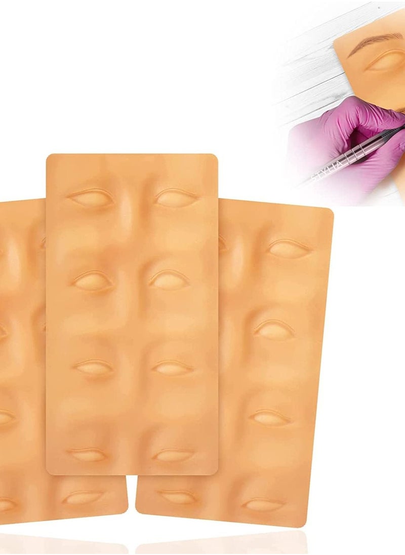 Excefore - 3D Microblading Practice Skin for Eyebrows, 3 Pcs Permanent Makeup Silicone to Brow Micro-Blading And Needling, Fake Sheets Professionals and Beginners - Image 1