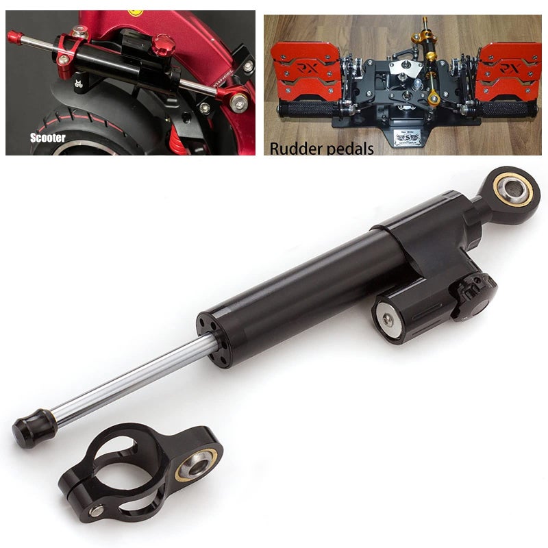 Generic HYEPIVOT CNC Steering Damper Directional Stabilizer Dampers For Motorcycle/Motorbike/Electric Scooters/Snowmobile/Rudder Pedals/ATV/Photographic Equipment (Black)  - Image 1