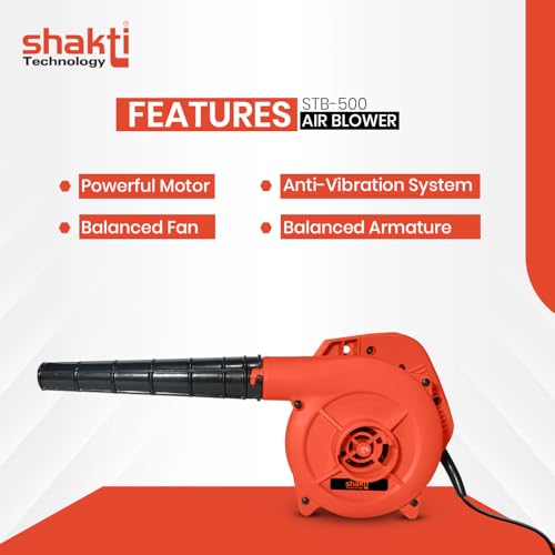 Shakti Technology STB-500 – Blower Machine – Air Blower for Dust Cleaner for Home, Heavy Duty Air Blower Machine with,11000 RPM, 500W, Blow Rate 2.3m³/Min - Made in India 6 Month Warranty - Image 3