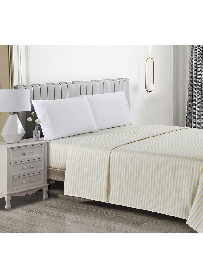 Rae Dunn Rae Dunn Embroidered Sheet Set with Pillowcases, 4 Piece (Yellow Stripes, Queen (U.S. Standard))  - Image 1