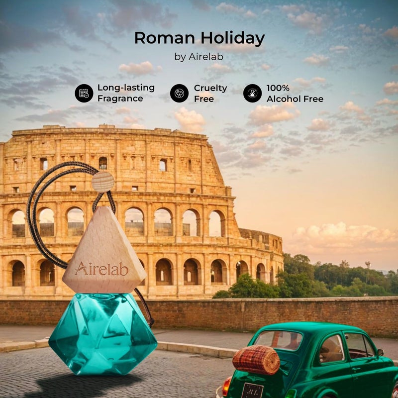 Airelab Roman Holiday Car Scent Air Freshener | Automotive Hanging Diffuser with whole Fragrance Inspired by Xerj. Erba Pura | luxury Unisex Car Perfume, Odour Eliminator & Long Lasting Formula - 8ml - Image 3