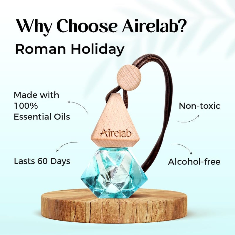 Airelab Roman Holiday Car Scent Air Freshener | Automotive Hanging Diffuser with whole Fragrance Inspired by Xerj. Erba Pura | luxury Unisex Car Perfume, Odour Eliminator & Long Lasting Formula - 8ml - Image 4