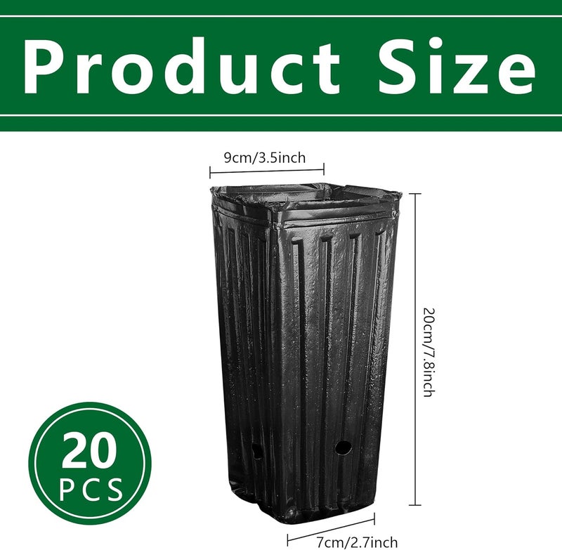 Iceyyyy 20Pcs Tall Tree Pots,Plastic Deep Nursery Treepots,7.8" Tall Seedling Flower Plant Container Pots for Indoor Outdoor Garden Plants (20pcs) - Image 2