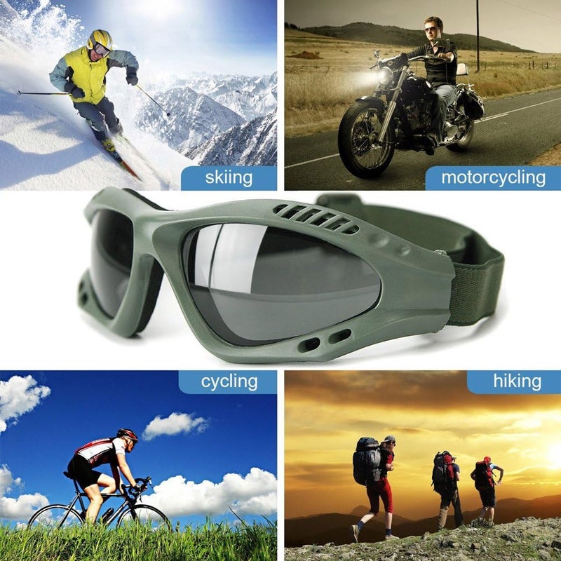 Viriber Motorcycle Goggles - UV Protective Outdoor Glasses, Dust-proof Combat Goggles - Image 2