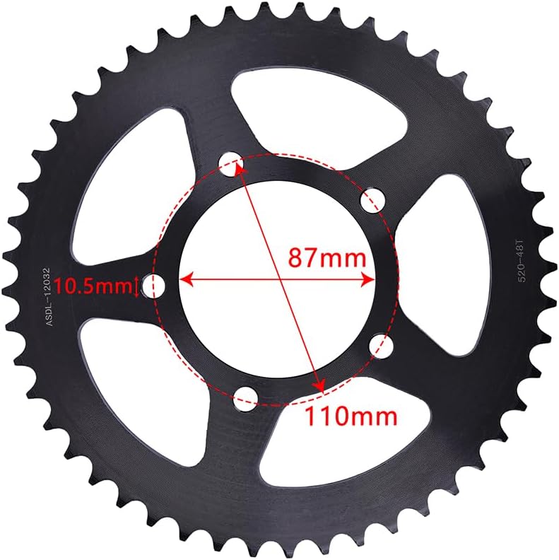 QASULER 520 48T Rear Sprocket for Suzuki Motorcycles - Image 2