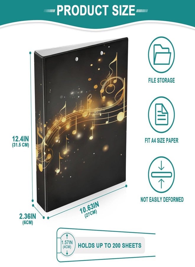 J JOYSAY مجلد نوتات موسيقية من J JOYSAY، مقاس 1.5 بوصة، بثلاث حلقات مع لوحة كتابة، مجلد دائري، لوازم مكتبية، يتسع لـ 200 ورقة، عبوة واحدة - Image 5