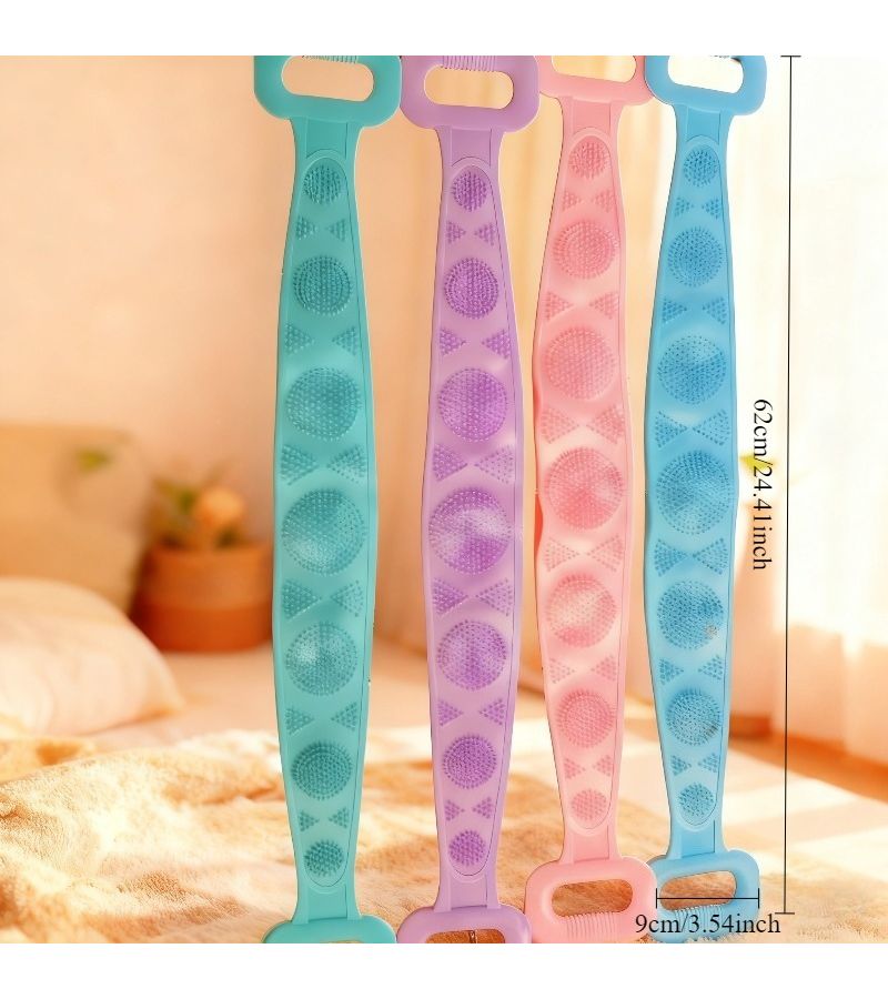 2 Piece Body Sponge Brush Set With Hook For Shower Back Scrub - Image 5