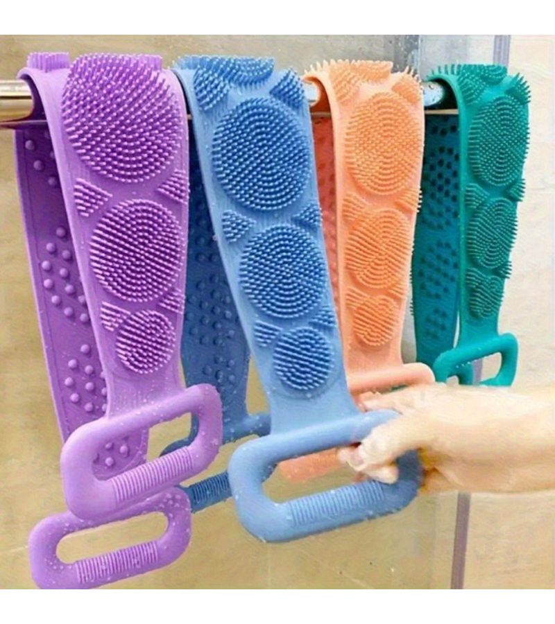 2 Piece Body Sponge Brush Set With Hook For Shower Back Scrub - Image 1