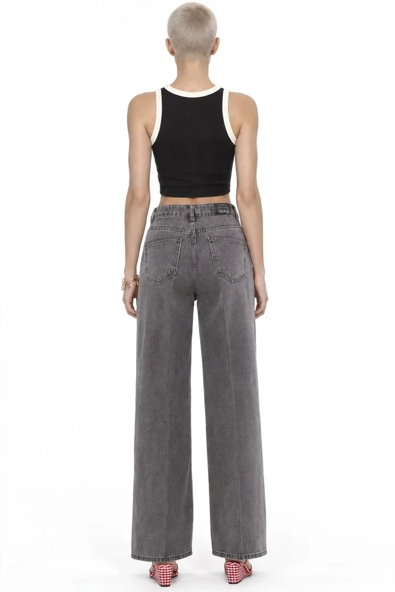 Squalo Dark Grey SQUALO Cotton Pants for Women | Best Price UAE