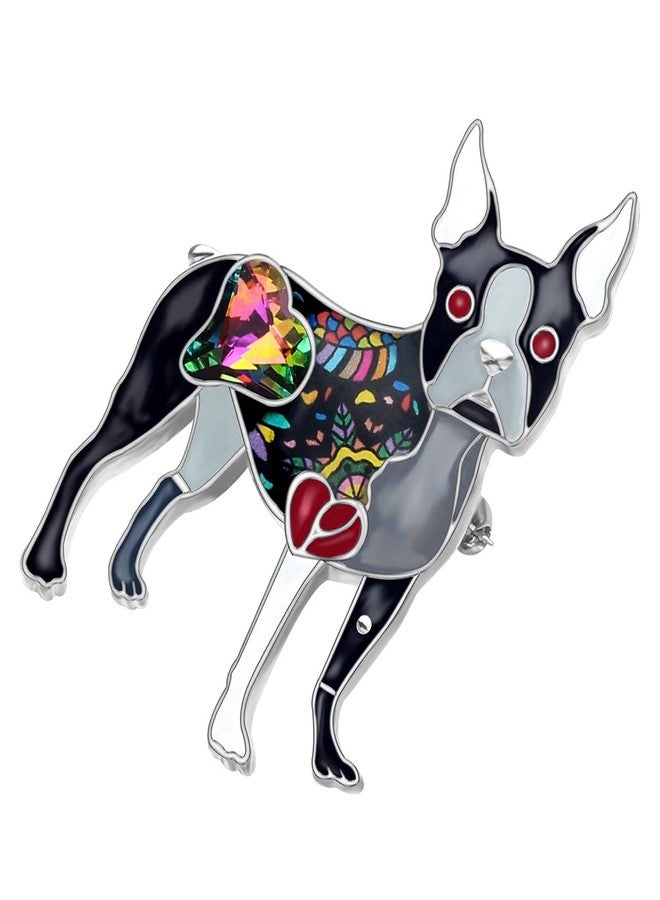 DUOWEI Cute Enamel Dog Brooch Fashion Pet Pins Jewelry Dog Gifts (Black Boston Terrier) - Image 2