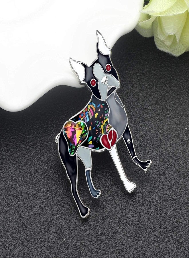 DUOWEI Cute Enamel Dog Brooch Fashion Pet Pins Jewelry Dog Gifts (Black Boston Terrier) - Image 3
