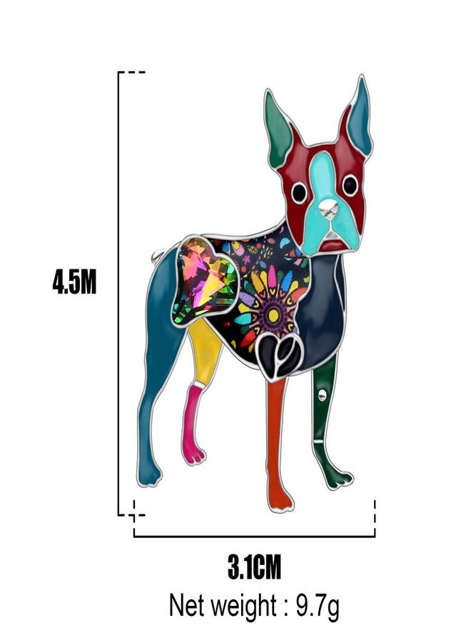 DUOWEI Cute Enamel Dog Brooch Fashion Pet Pins Jewelry Dog Gifts (Black Boston Terrier) - Image 5