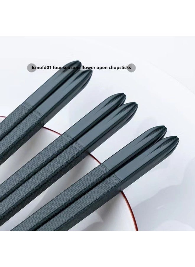 Guest Manduo Chopsticks Restaurant Hotel Household Chopsticks Non-slip Mildew-proof High Temperature Resistant Chopsticks 243 Long-Color:FD01 Dark Green-Specifications:24.3 Long (1 Box With 10 Pairs)