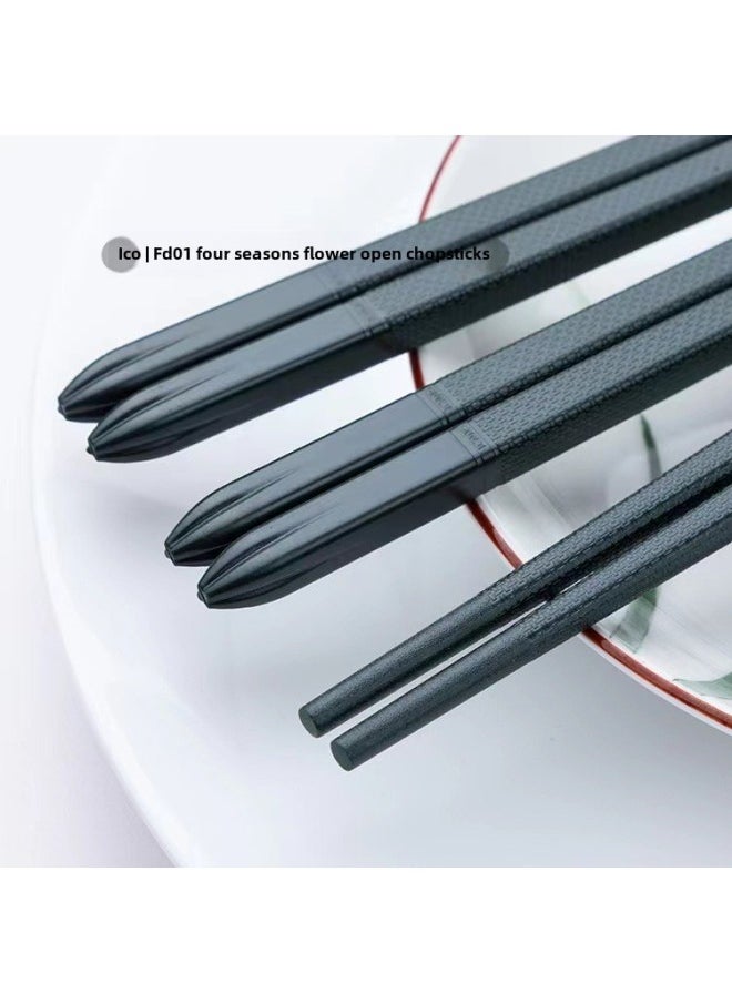 Guest Manduo Chopsticks Restaurant Hotel Household Chopsticks Non-slip Mildew-proof High Temperature Resistant Chopsticks 243 Long-Color:FD01 Dark Green-Specifications:24.3 Long (1 Box With 10 Pairs)