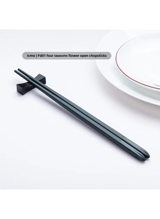 Guest Manduo Chopsticks Restaurant Hotel Household Chopsticks Non-slip Mildew-proof High Temperature Resistant Chopsticks 243 Long-Color:FD01 Dark Green-Specifications:24.3 Long (1 Box With 10 Pairs)