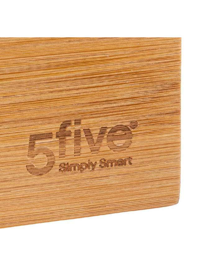 Five Simply Smart Tidy 3-Bin SpSaving Bamboo Storage Modular Organizer Brown - Image 5